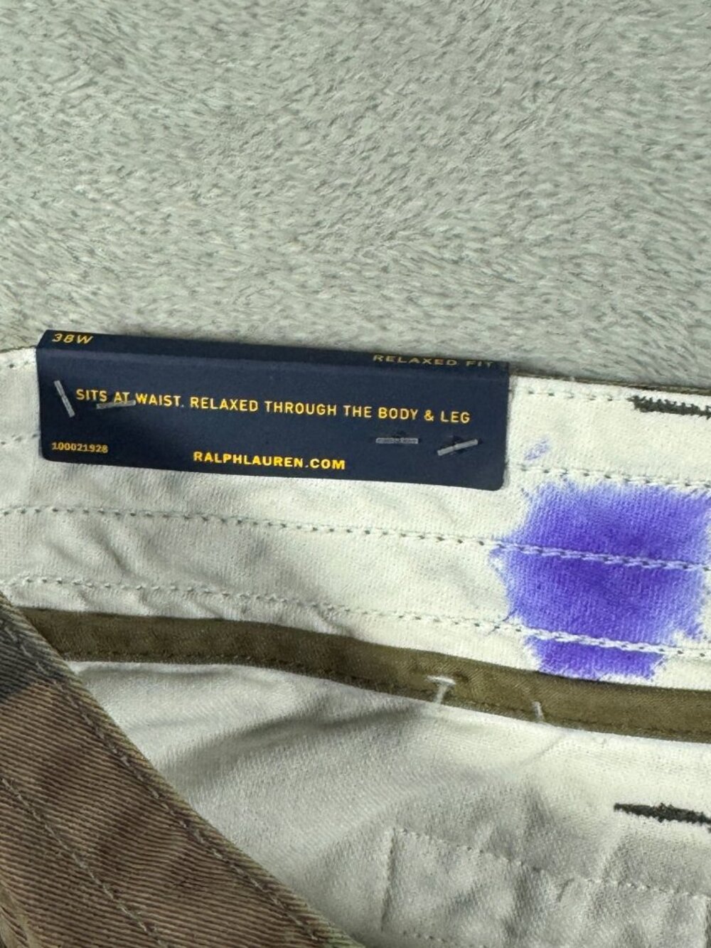 Polo Ralph Lauren Cargo Shorts Mens 38 Green Camo Relaxed Fit Gellar $118 *FLAW - Picture 8 of 14